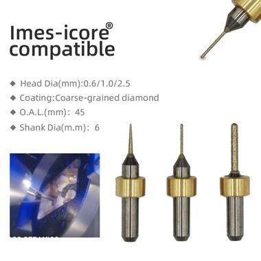 0.6 1.0 2.5 mm Imes Icore glaskeramiska fräsborrar